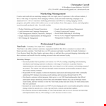 Product Marketing Manager Resume - Marketing, Management, Product Support, Creating example document template