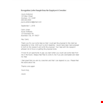Recognition Letter from Co-worker example document template 