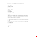 Recognition Letter from Co-worker example document template