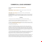 Commercial Lease Agreement Template example document template