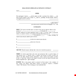 Real Estate Offer Form for Sellers and Buyers - Contract for Real Estate Offers example document template