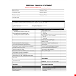 Easy-to-Use Personal Financial Statement Template - Financial Information Schedule example document template