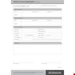 Vehicle Sales Agreement Template example document template
