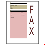 Fax Cover Sheet Template - Printable PDF example document template