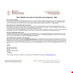 Diabetes Chart example document template