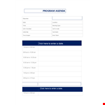 Program Agenda Template - Customize and Organize Your Events example document template