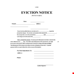 Eviction Notice To Quit Template example document template