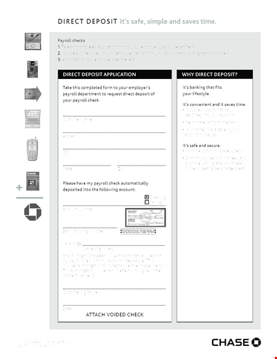 Chase Direct Deposit Form Template