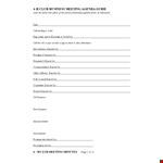 Formal Business Meeting Agenda example document template