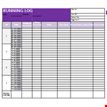 Running Log in Excel example document template