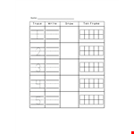 Free Ten Frame Template - Printable and Customizable for Preschool and Kindergarten example document template