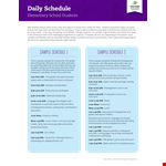 Homeschool Class Schedule Template example document template