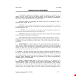 Separation Agreement Template - Create a Legal Separation Agreement with Ease example document template