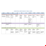 Annual AgendaServices, Reports, Location, Presentations example document template