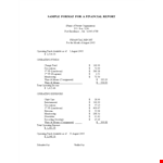 Simple Financial Report example document template