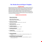 Market Research Report Template example document template 