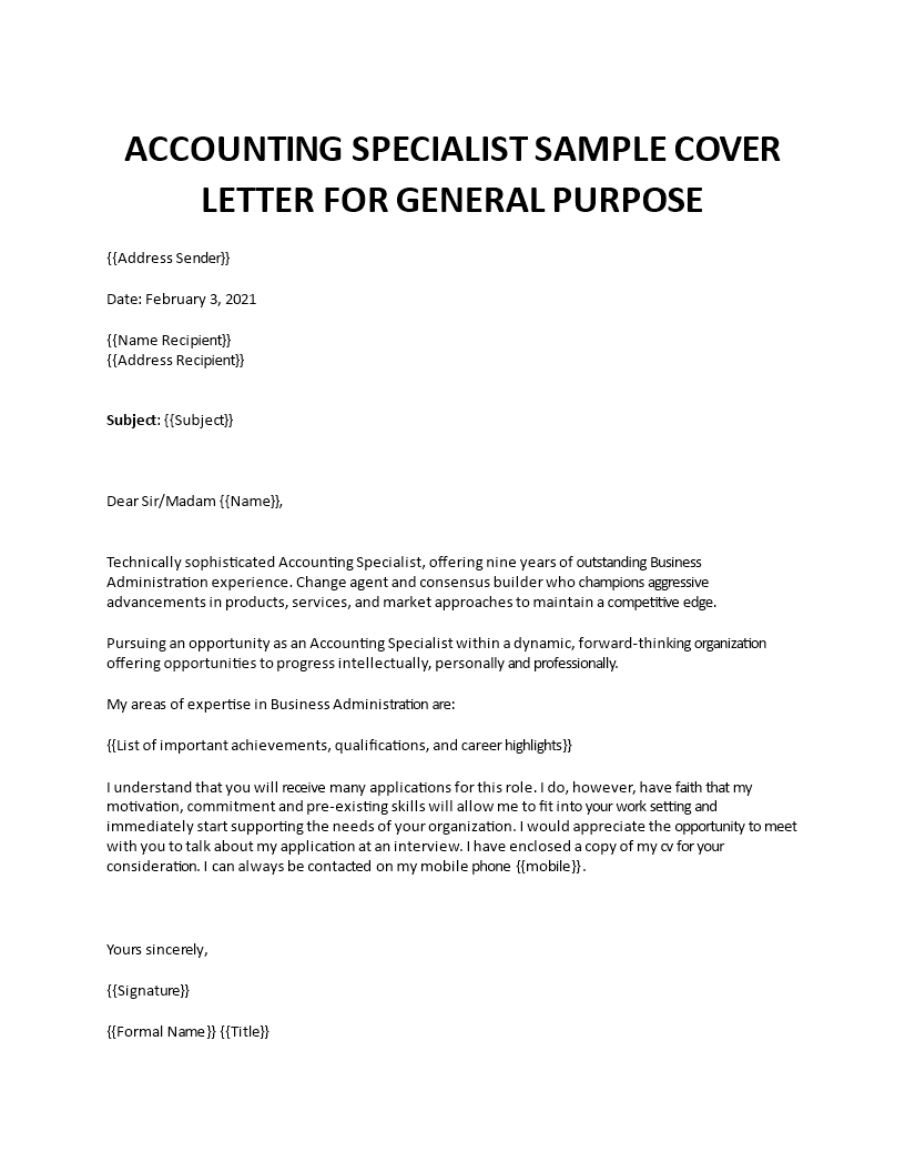 cover letter public accounting