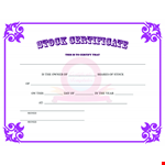 Create Professional Stock Certificates | Customizable Templates example document template