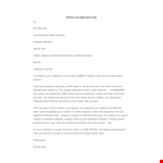 Vehicle Loan Application Letter example document template