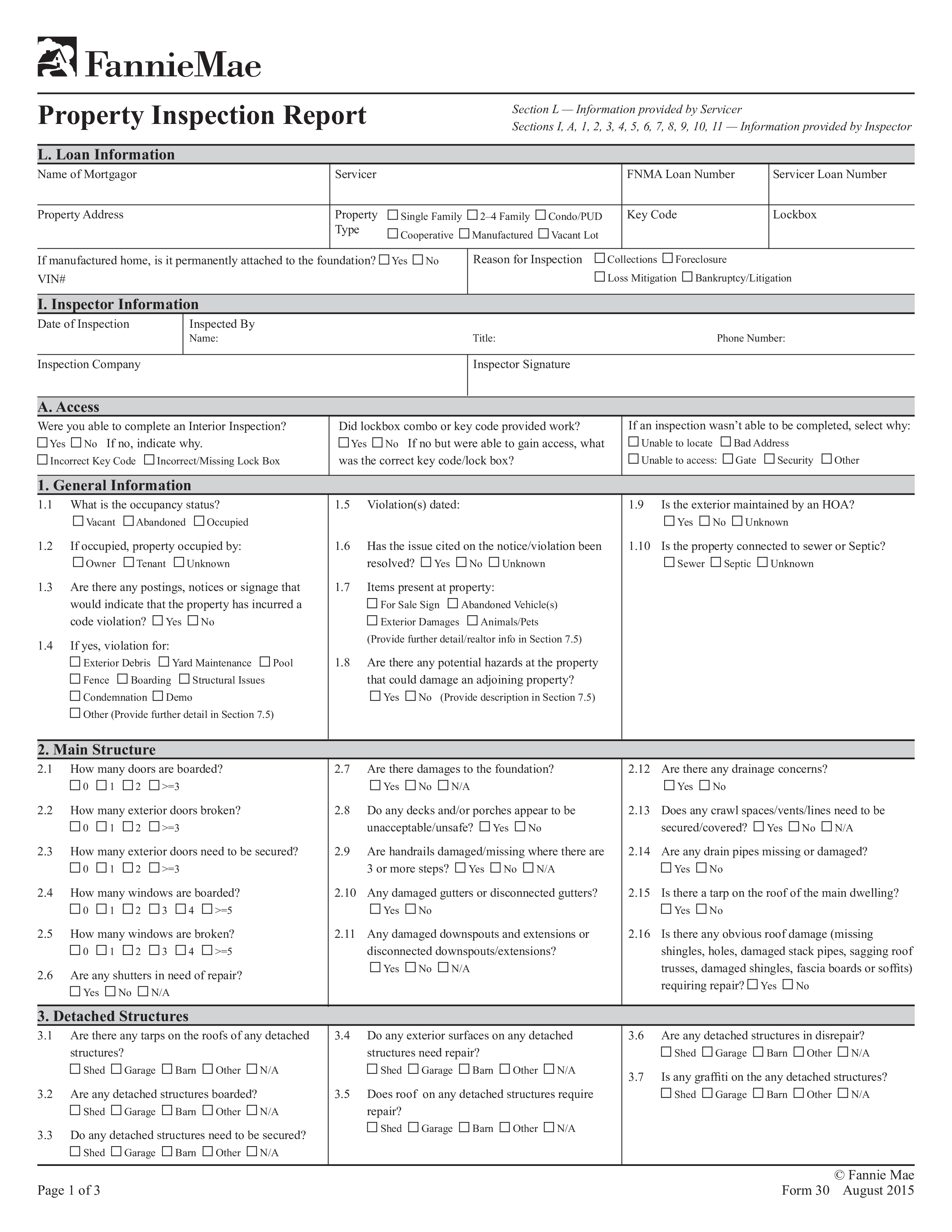 Property Inspection Report Template - Download in PDF Format