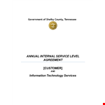 Internal Service Level Agreement Template example document template