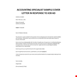 Experienced Accounting cover letter example example document template