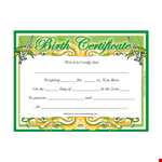 Editable Birth Certificate Template - Create Custom Certificates Easily example document template