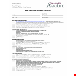 New Employee Training Checklist Template example document template