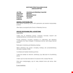 Copywriter Advertising Job Description example document template