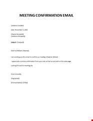 Meeting Confirmation Email Sample