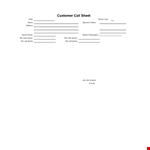 Customer Call example document template