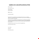 Sample of Application Letter example document template