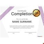 Get Your Certificate Completion Today - Easy and Fast Process example document template