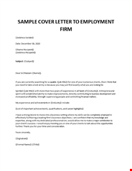 How To Write Employment Cover Letter