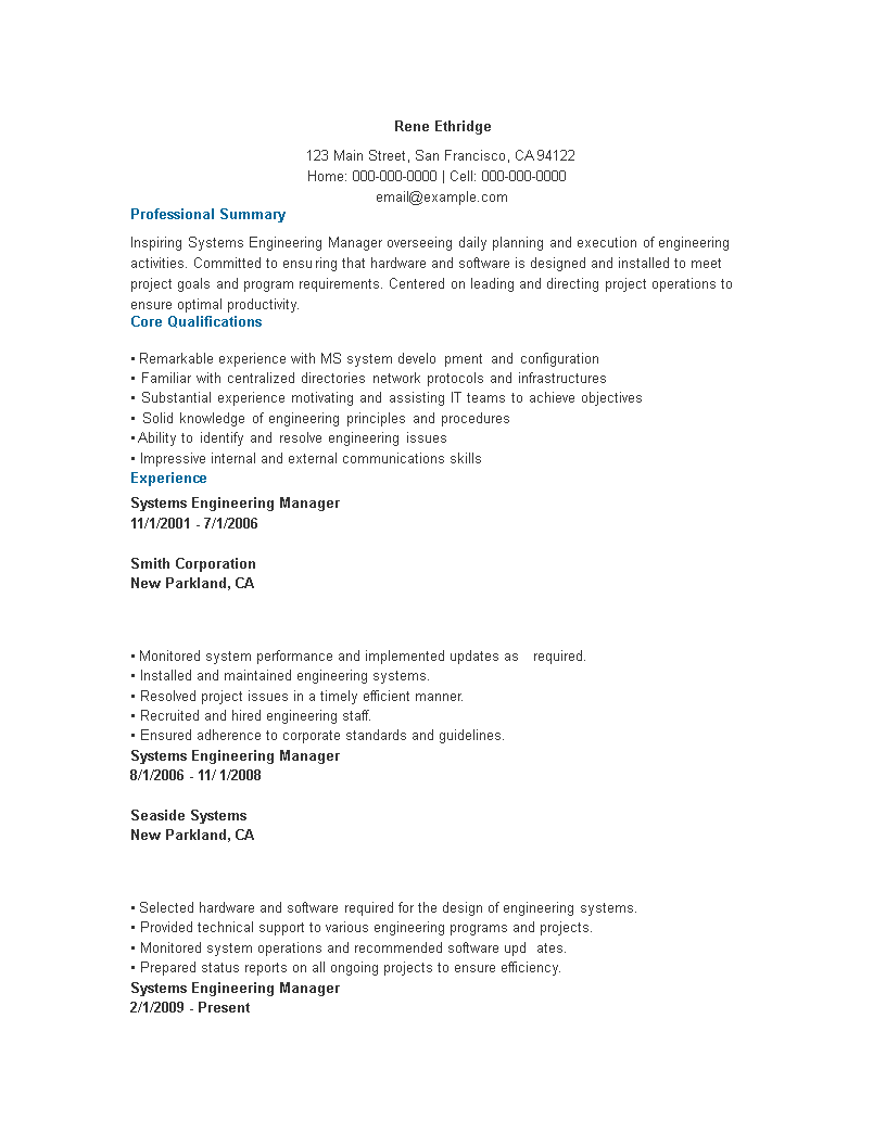 software-engineering-manager-resume