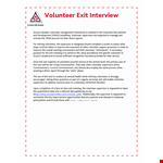 Volunteer Exit Interview Form example document template