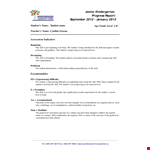 Kindergarten Progress example document template