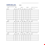 Printable Exercise Log - Track Your Weight and Exercise Progress example document template