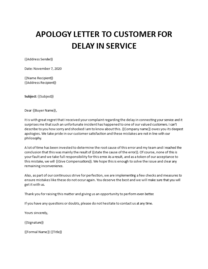 Apology Letter For A Late Delivery Sample Letter Lett