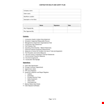 Health & Safety Plan example document template