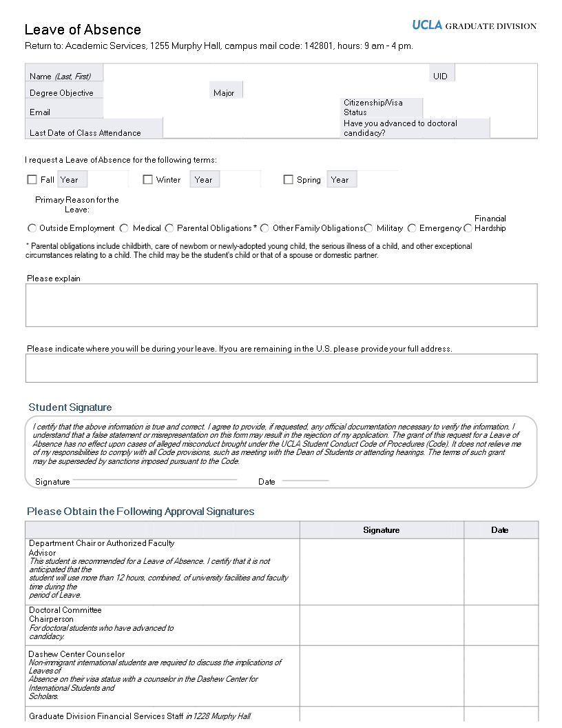 Leave of Absence Template for Students and Child | Handle Absences ...