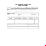 Performance Improvement Plan Template example document template