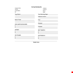 One Page Marketing Plan Template example document template