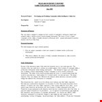 Research Project example document template 