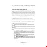 LLC Operating Agreement Form Template example document template 