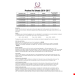 Preschool Fee Schedule Template example document template