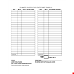 Running Training Log Sample example document template