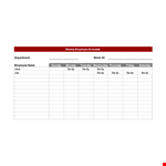 Employee Work Schedule Template Excel example document template