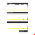 Profit and Loss Details | Total Costs | Extra example document template