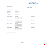 Formal Meeting Agenda Template example document template